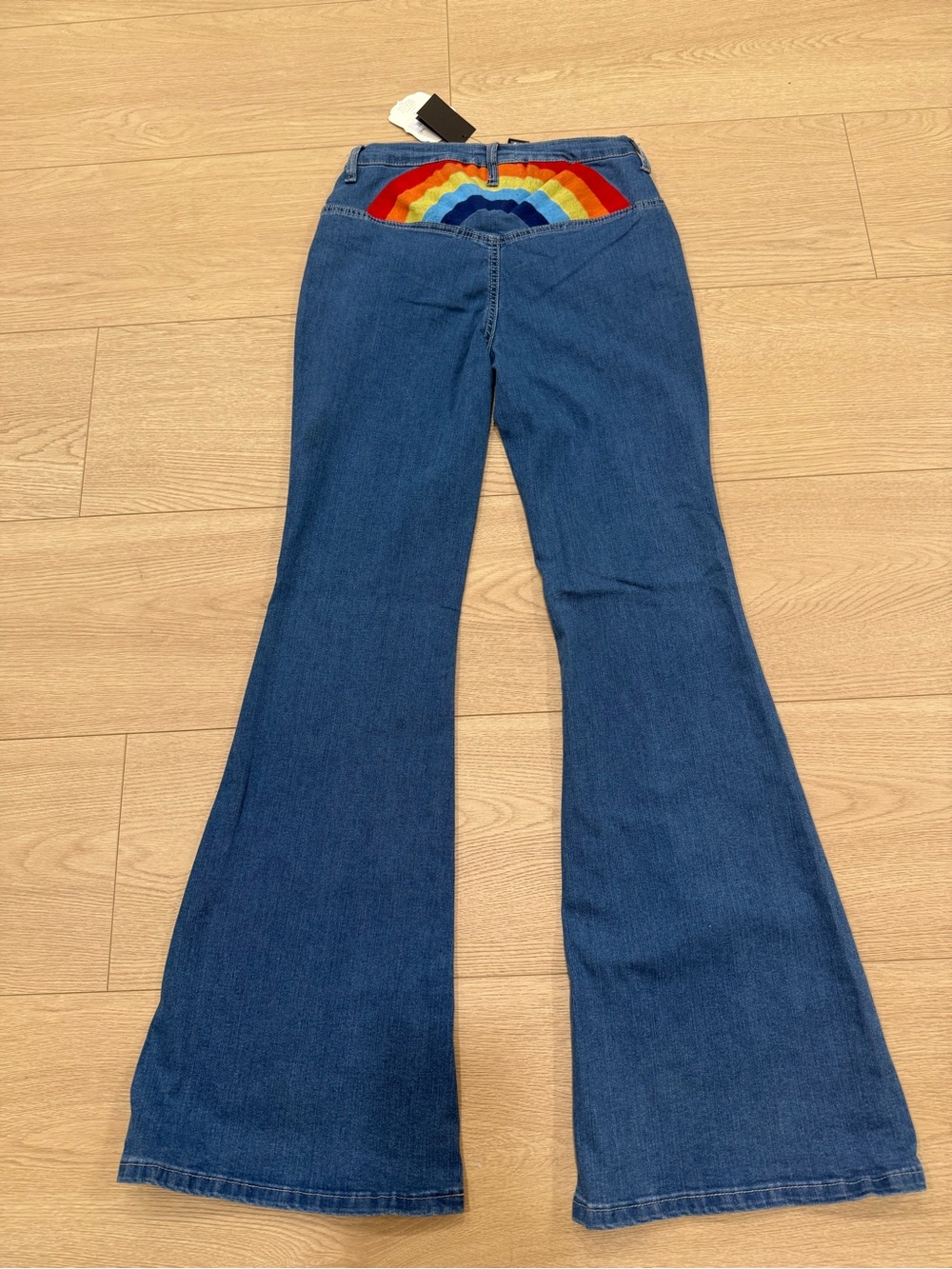 NWT Alter’d State Rainbow Embroidered Flare Jeans Size 3/26